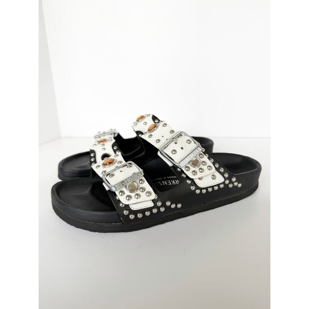 Birkenstock x Heidi Klum Studded Grommets Arizona Sandal White Sz 38 EU - Picture 2 of 16